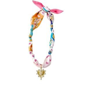 NEW GEMELLI women's serenity scarf necklace in pink multi